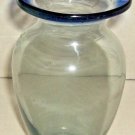 BLUE HAND BLOWN GLASS VASE SIZE M