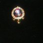 GOLD TONE JEWELED TURTLE BROOCHE