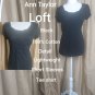 Ann Taylor LOFT Black Detail Cotton Tee Shirt Size S
