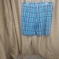 IZOD Navy Blue & Blue Plaid Cotton Pockets Shorts Waist Size 40
