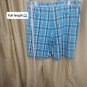 IZOD Navy Blue & Blue Plaid Cotton Pockets Shorts Waist Size 40