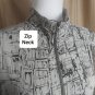 Onque Causal Beige & Black Print Zip Jacket Size PS