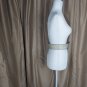 Vintage Clavin Klein Ivory & Black Leather Logo Wide Fashion Belt Size S/M