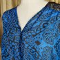 Est.1964 Blue And Red Print Lace Detail Duster Vest Size 22/24W