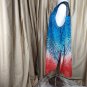 Est.1964 Blue And Red Print Lace Detail Duster Vest Size 22/24W