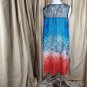 Est.1964 Blue And Red Print Lace Detail Duster Vest Size 22/24W