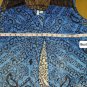 Est.1964 Blue And Red Print Lace Detail Duster Vest Size 22/24W