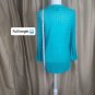 Denim & Co Aqua Blue Net Knit Button Down Cardigan Size L
