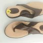 B.O.C Brown Faux Leather Slip On Flip Flop Sandals Shoes Size 9M
