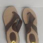 B.O.C Brown Faux Leather Slip On Flip Flop Sandals Shoes Size 9M