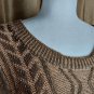 Venus Peach And Brown Detail Long Sleeves Knit Dress Size L