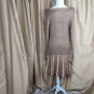 Venus Peach And Brown Detail Long Sleeves Knit Dress Size L