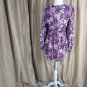 New With Tag Angie Pink & Black Floral Print Lace V Neckline Detail Blouse Size