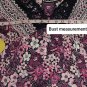 New With Tag Angie Pink & Black Floral Print Lace V Neckline Detail Blouse Size