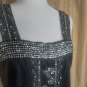 Cotton Express Black Sparkle Lightweight Side Zip Tank Top Size 14W