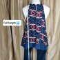 Lane Bryant Navy Blue Dark Red Print Detail Tank Top Size 20
