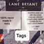 Lane Bryant Navy Blue Dark Red Print Detail Tank Top Size 20
