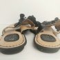 B.O.C. black Leather Floral Detail Cushion Sandals Size 9 M/W