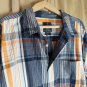 Starbury By Stephon Marbury Navy Blue & Orange Plaid Woven Button Down Size XXL