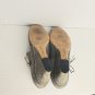 antia Shoes Gray Leather Detail Slip On Wedge Heels Size 9M