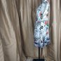New York & Company White Floral Print Cotton Side Pockets Slip On Dress Size L