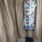 New York & Company White Floral Print Cotton Side Pockets Slip On Dress Size L