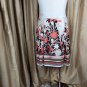 Ann Taylor Beige Floral Print Side Zip Skirt Size 16