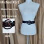 Michael Kors Black Faux Croc Logo Belt Size L