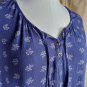 Sonoma Purple & Lavender Floral Print Button Neck Top Size XXL