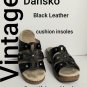 Vintage Dansko Black Detail Leather Cushion Wood Heel Sandals Size 39 8.5