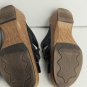Vintage Dansko Black Detail Leather Cushion Wood Heel Sandals Size 39 8.5