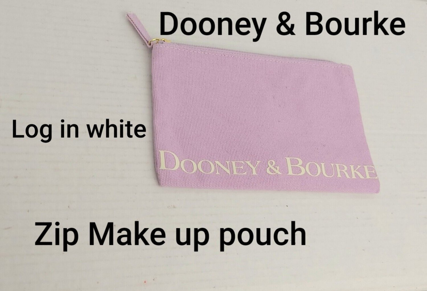Dooney & Bourke Lavender Canvas Zip Makeup Pouch