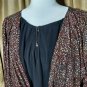I.N. Studio Layered Wrap Chain Detail Neckline Knoted Waist Top Size 1X