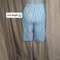New Directions Blue & Green Striped Cotton Pockets Knee Sleep Shorts Size S