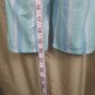 New Directions Blue & Green Striped Cotton Pockets Knee Sleep Shorts Size S