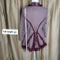 Guinevere Plum Red Ruffled Detail Striped Cotton Hook Closing Cardigan Size L