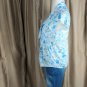 Caribbean Joe White & Blue Floral Print V Tie Neckline 100% Cotton Button...