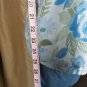Caribbean Joe White & Blue Floral Print V Tie Neckline 100% Cotton Button...