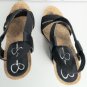 Jessica Simpson black strecth band WedgeHeels size 8M