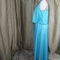 Anthony Richards Blue & Corral Trim Two Tier Maxi Dress Size 18