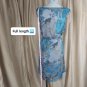 Ann Taylor LOFT Blue & Gray Ruffled Button Neck Sleeveless Dress Size L