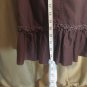 Cache Cache Brown 100% Cotton Pocket Ruffled Hem Skirt  Size 42 ( Us 10)