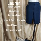 Lauren Ralph Lauren Navyblue Logo Bermuda Shorts Size 12