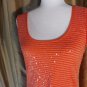 Ann Taylor LOFT Orange Striped Sparkle Front Tank Top Size XS