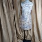 Ann Taylor LOFT 100% Linen yellow & gray print fully lined sleeveless dress...