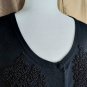 Cable & Gauge Black button down scoop neckline silk blend cardigan size M