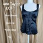 Ann Taylor LOFT Black Detail Side Zip Tank Top Size 10