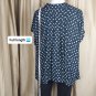 Roman's Black And White Polka-dot Scoop Tie Neckline Top Size 30W