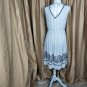 Loft White & Black Stripe Detail Hem Back V Tie Dress Size M