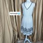 Loft White & Black Stripe Detail Hem Back V Tie Dress Size M